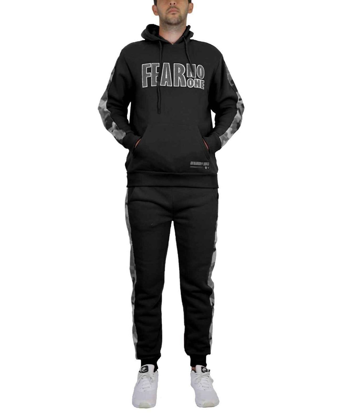 Mens Tech Fleece Hoodie & Jogger 2-Piece Set With Heat Seal Zipper Design S-4XL