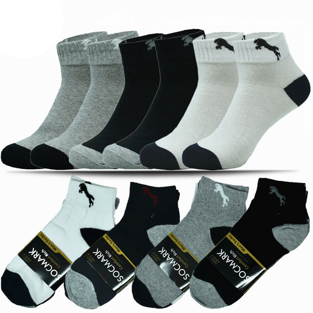 Mens Cotton Ankle Socks 3-12 Pairs Low Cut Athletic Sports Crew Size 9-13 - PremiumBrandGoods