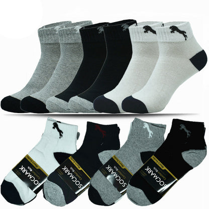 Mens Cotton Ankle Socks 3-12 Pairs Low Cut Athletic Sports Crew Size 9-13 - PremiumBrandGoods