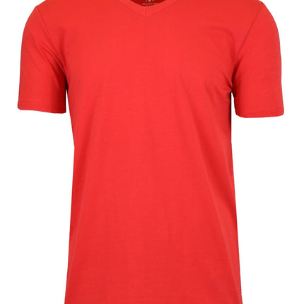 Mens Short Sleeve V-Neck Cotton Blend Stretch Tee Undershirt (M-2XL)