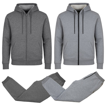 Men’s 4-Piece Fleece-Lined Full Zip Hoodie & Jogger Set – Free Shipping (S–3XL)