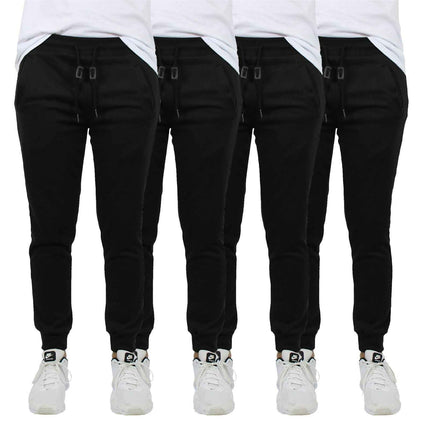 4 PACK Mens Jogger Pants Sweatpants Active Gym Lounge Running Slim Fit NWT