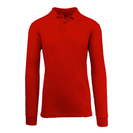Men Long Sleeve Polo Shirt Size S M L Xl XXl New Standard Neck Classic Uniform