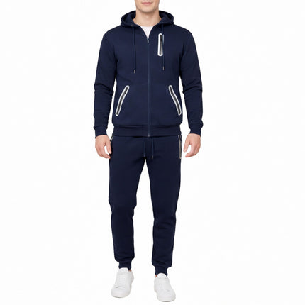 Mens Tech Fleece Hoodie & Jogger Tracksuit 2-Piece Athletic Outfit (Size- S–3XL)
