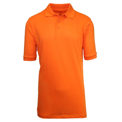 Men Heathered Polo Shirt New Standard Neck Classic NWT Uniform Lounge .
