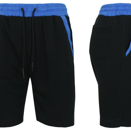 Men's French Terry Jogger Sweat Lounge Shorts With Contrast Color Trim Design