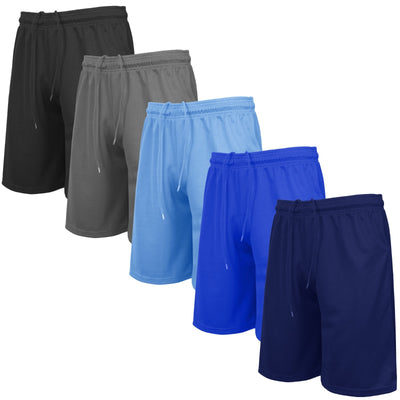 Men's Lightweight Moisture-Wicking Mesh Shorts, 5-Pack