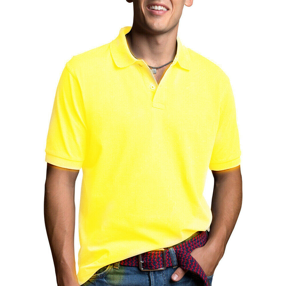 Men's Polo Shirt Dri-Fit Golf Sports Plain Cotton Jersey T Shirt Short Sleeve - PremiumBrandGoods