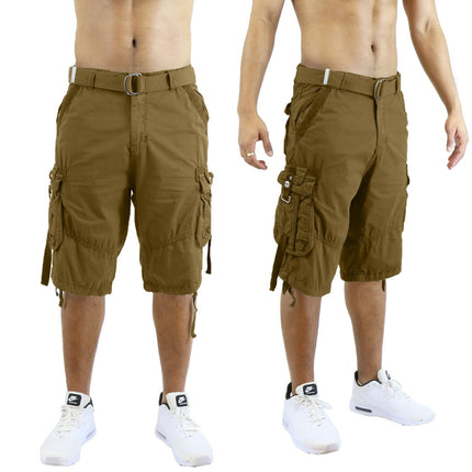 Mens Vintage Cargo Utility Shorts Includes belt Perfect for Camping and Hiking