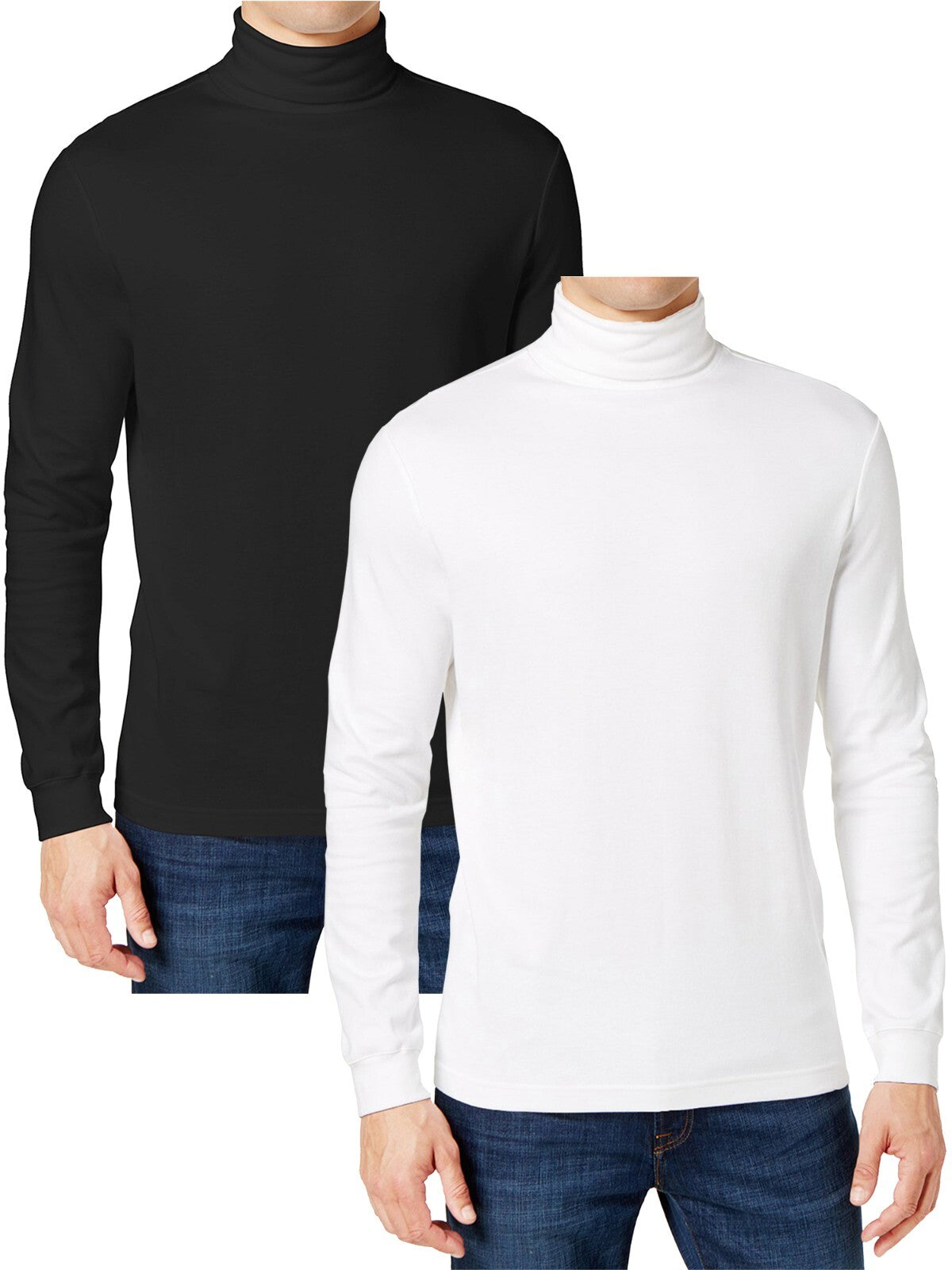 Men's Long Sleeve Turtleneck T-Shirts, 2-Pack