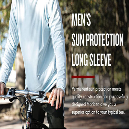 Men's Moisture Wicking Long Sleeve Performance Crew Neck Tagless Tee-NEW , S-2XL