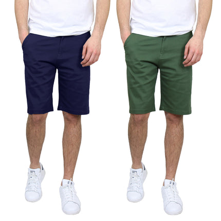 Men's 5-Pocket Flat-Front Stretch Twill Chino Short 2 PACK (Size 30-42)FREE SHIP