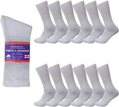 Diabetic Socks, Non-Binding Circulatory Cushion Cotton Crew Socks for Men Women - PremiumBrandGoods