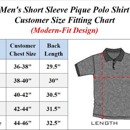3 Pack - Men's Pique Polo Shirt - Uniform - Lounge- Casual - Free Shipping- NWT