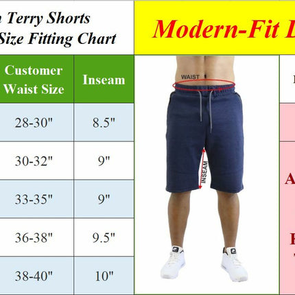 Men's French Terry Jogger Sweat Lounge Shorts With Contrast Color Trim Design
