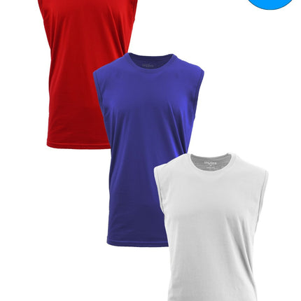 Mens Muscle Tank T-Shirt Cool Mesh Colors Workout Fitness Lounge Running 3-PACK