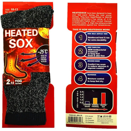Mens thermal socks Heated winter friendly Warm  Boot Sox thick Duty Size 10-13 - PremiumBrandGoods