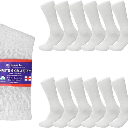 Diabetic Socks, Non-Binding Circulatory Cushion Cotton Crew Socks for Men Women - PremiumBrandGoods