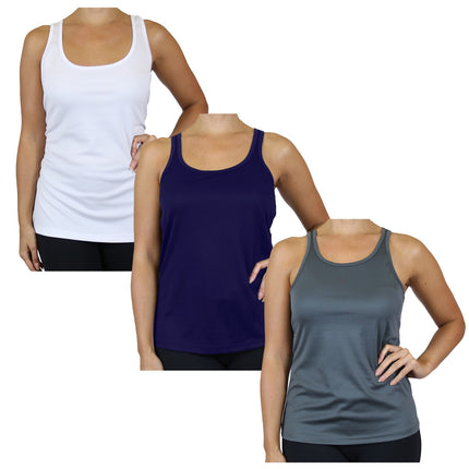 Women's Moisture-Wicking Sport Racerback Tank Tops Shirt 3 PACK(S-3XL) FREE SHIP