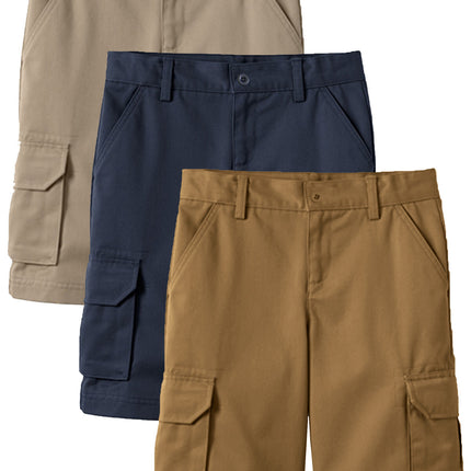 Boys Flex Comfort Super Stretch Cotton Cargo Shorts (Sizes: 8-18) New 3 PACK