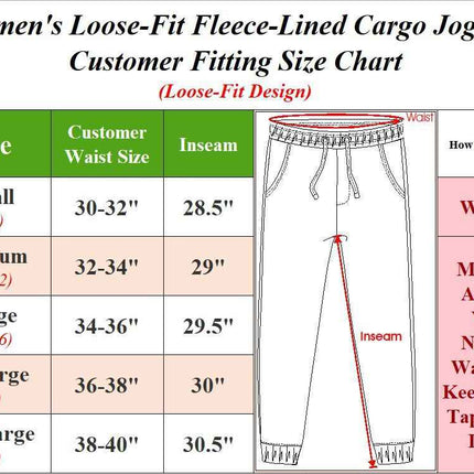 Women's Loose-Fit Fleece-Lined Cargo Jogger Sweatpants (Sizes: S-2XL) NEW