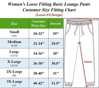 New 3-Pack Women's Loose Fit Classic Lounge Pants (Sizes: S-3XL) Free Shipping