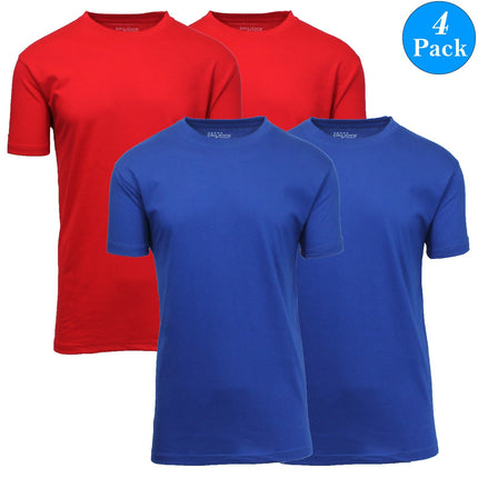 Mens Short Sleeve Brushed Cotton Regular Tee T-Shirt Summer Colors Lounge 4-Pack