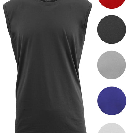 Mens Muscle Tank T-Shirt Cool Mesh Colors Workout Fitness Lounge Running 3-PACK