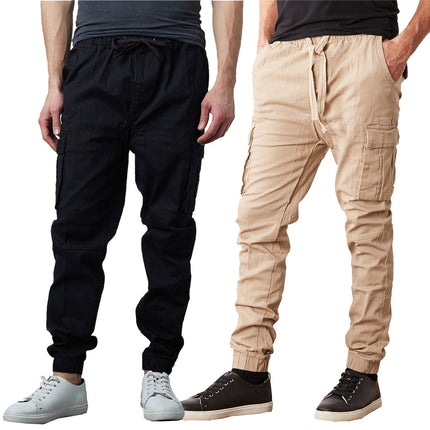 Mens Cargo Jogger Pants Cotton Flex with Stretch Comfort (Size: S-2XL) FREE SHIP