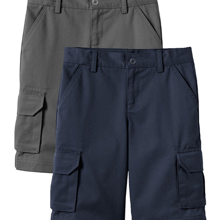 Boys Flex Comfort Super Stretch Cotton Cargo Shorts (Sizes: 8-18) New 2 PACK