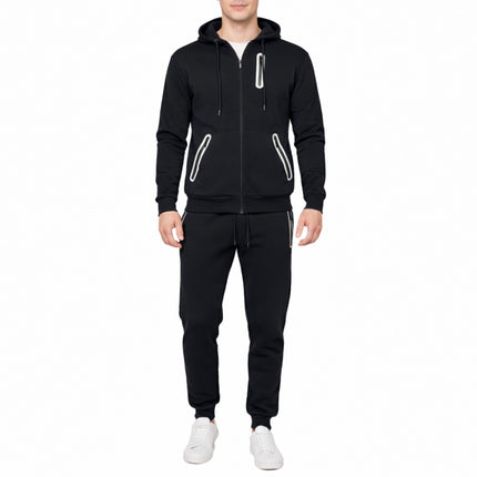 Mens Tech Fleece Hoodie & Jogger Tracksuit 2-Piece Athletic Outfit (Size- S–3XL)