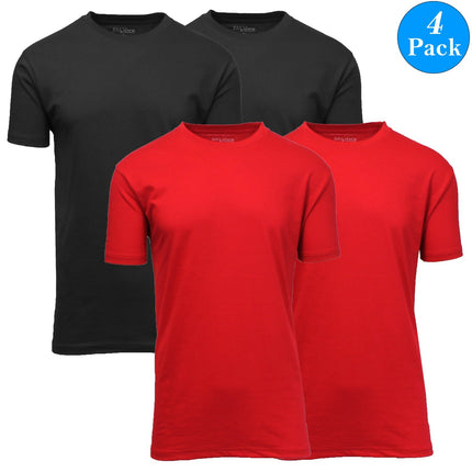Mens Short Sleeve Brushed Cotton Regular Tee T-Shirt Summer Colors Lounge 4-Pack