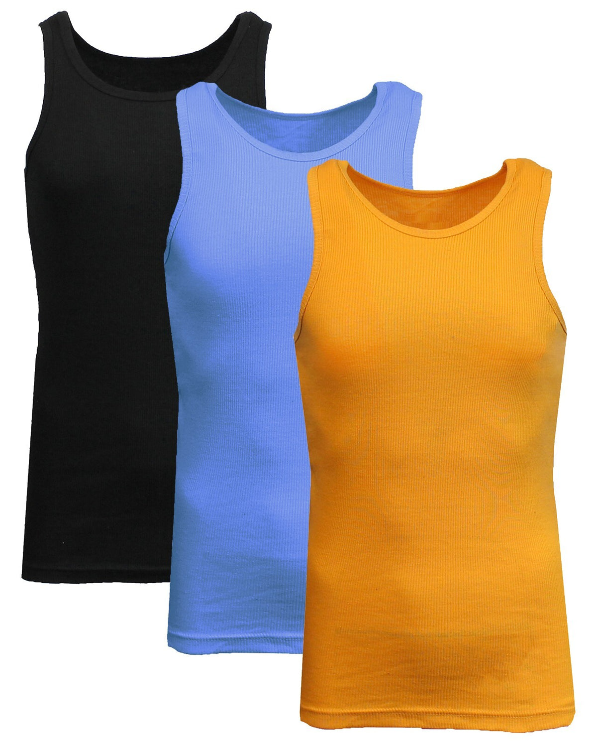 Men's Ribbed Tank Tops, 3-Pack