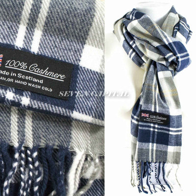 Mens Womens Winter Warm SCOTLAND Made 100% CASHMERE Scarf Scarves Plaid Wool