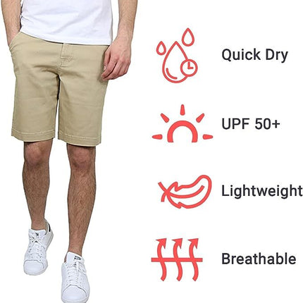 Men's 5-Pocket Flat-Front Stretch Twill Chino Short 2 PACK (Size 30-42)FREE SHIP