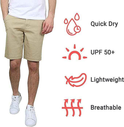 Men's 5-Pocket Flat-Front Stretch Twill Chino Short 2 PACK (Size 30-42)FREE SHIP