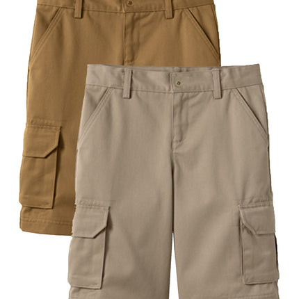 Boys Flex Comfort Super Stretch Cotton Cargo Shorts (Sizes: 8-18) New 2 PACK