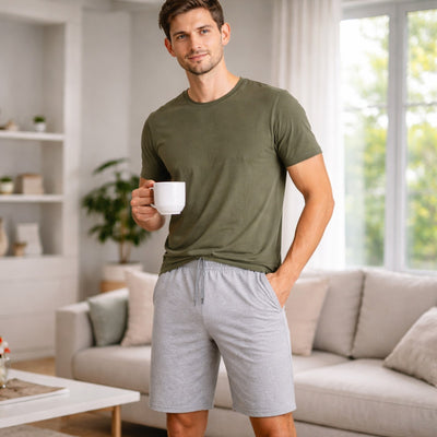 Men's Cotton Blend Lounge Shorts with Elastic Waist, 5-Pack, S-3XL