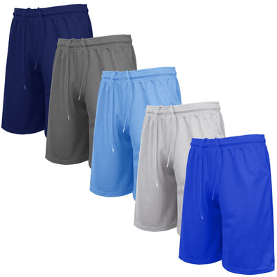 Men's Lightweight Moisture-Wicking Mesh Shorts, 5-Pack