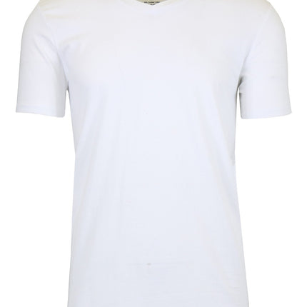 Mens Short Sleeve V-Neck Cotton Blend Stretch Tee Undershirt (M-2XL)