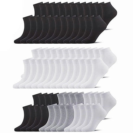 Ankle Socks Unisex Classic Premium Cotton Mens Womens Solid Low Cut Size 9-13 - PremiumBrandGoods