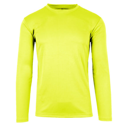 Mens Long Sleeve Crew Neck Performance Tees Layer Lounge Gym Work Casual NEW