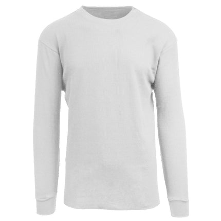 Men's Long Sleeve Waffle Thermal Shirt Tee -Crew Neck Layering Color & Size NEW