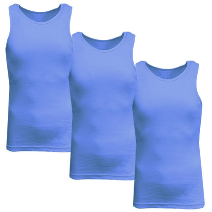 Men's 3 Pack Ribbed Tank Top Shirts Muscle Sleeveless Gym Beach Undershirt NWT