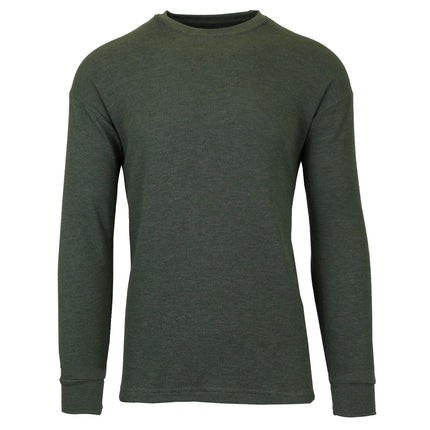Men's Long Sleeve Waffle Thermal Shirt Tee -Crew Neck Layering Color & Size NEW