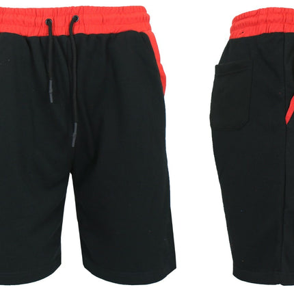 Men's French Terry Jogger Sweat Lounge Shorts With Contrast Color Trim Design