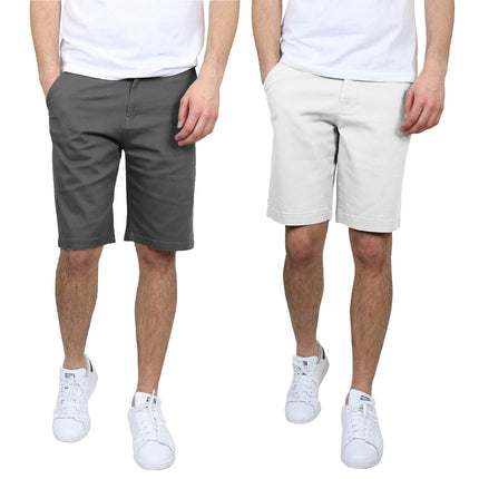 Men's 5-Pocket Flat-Front Stretch Twill Chino Short 2 PACK (Size 30-42)FREE SHIP