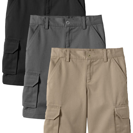 Boys Flex Comfort Super Stretch Cotton Cargo Shorts (Sizes: 8-18) New 3 PACK