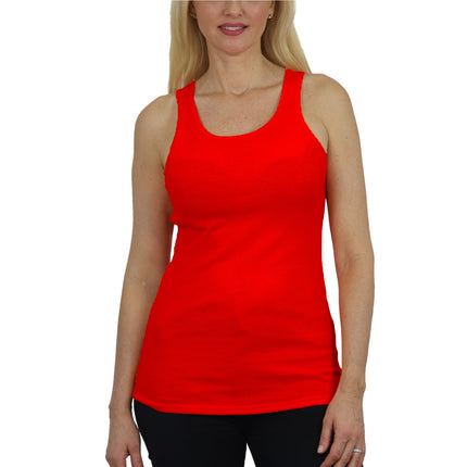 Women's Ribbed Tank Top - Soft Cotton Blend, Regular Fit, Gym & Lounge Wear