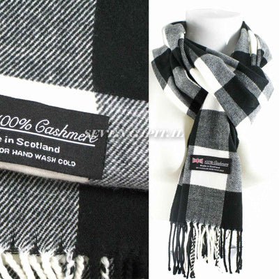 Mens Womens Winter Warm SCOTLAND Made 100% CASHMERE Scarf Scarves Plaid Wool